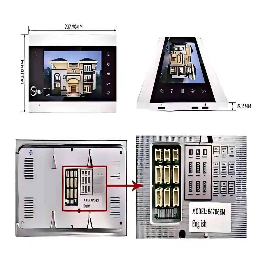 7 inch Touch Button screen Video Door Phone Rfid Card Access Control System Doorbell with Fingerprint and password unlock