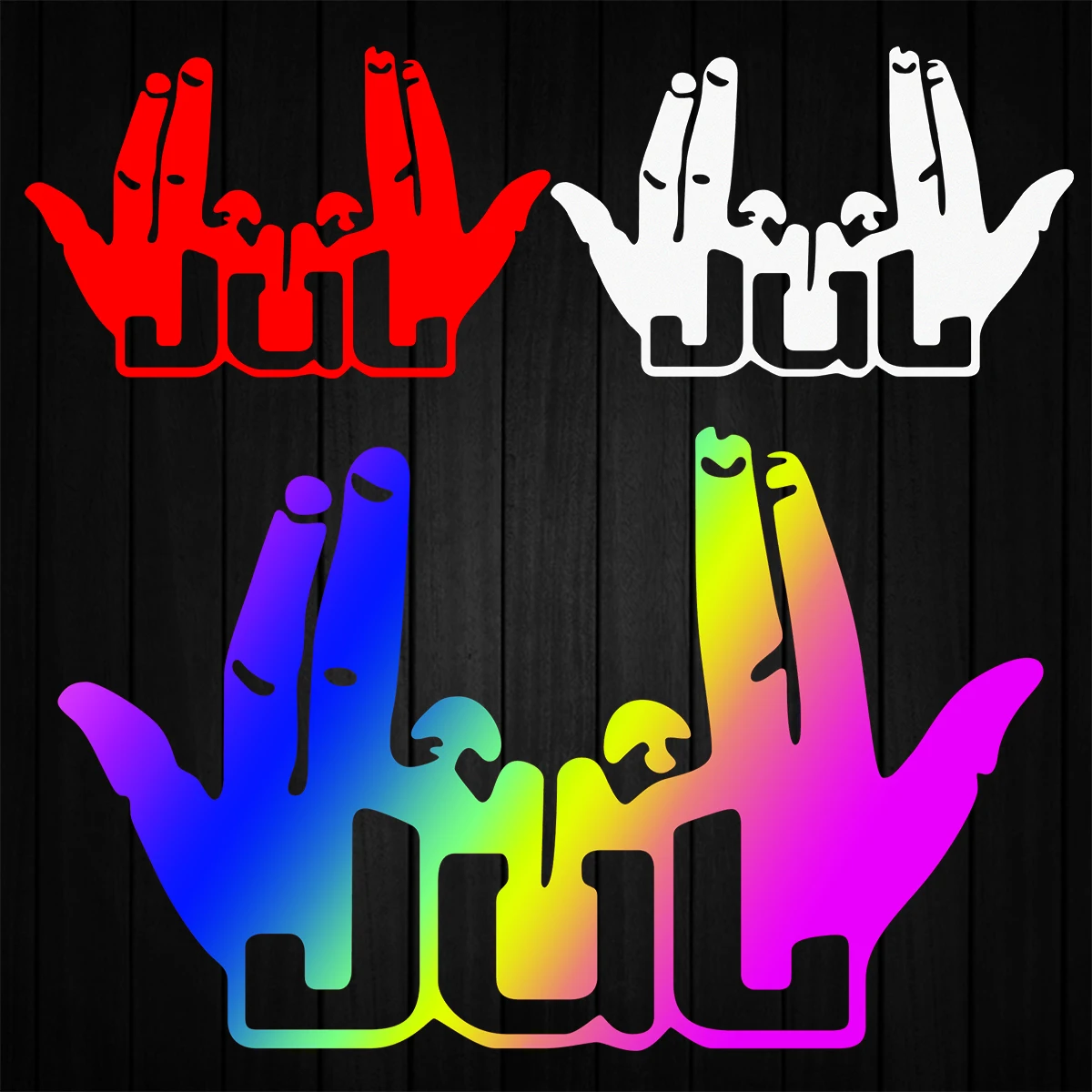 

New Funny JUL Finger Motorcycle Vinyl Sticker Motorbike Moto Helmet Fuel Tank Front Fairing Scooter Accessories Decor Decals