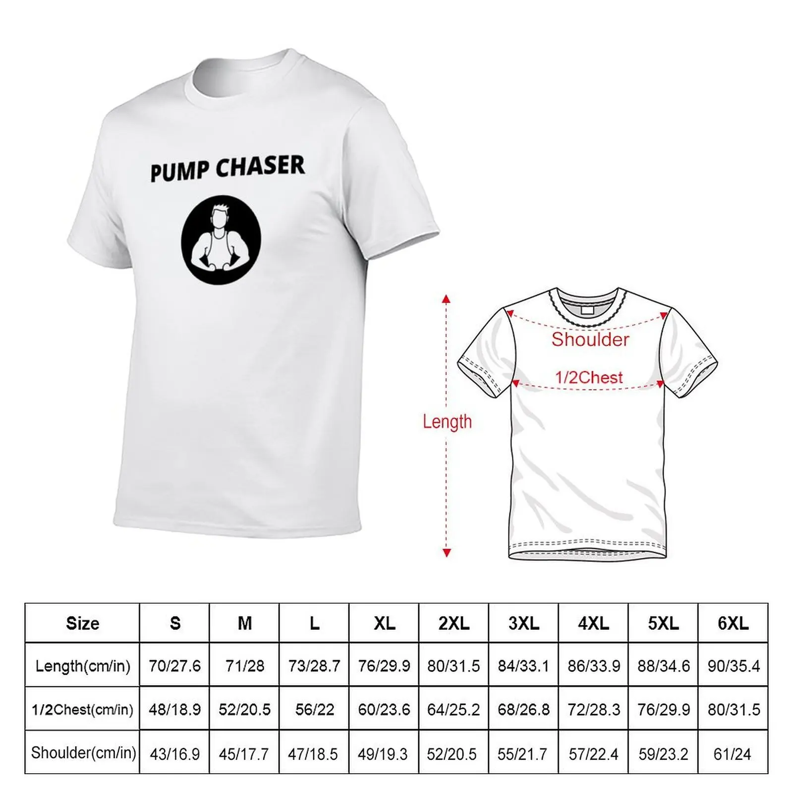PUMP CHASER - Gym T-Shirt man tshirt t shirts for man graphic tees t shirts for man pack white T-shirt