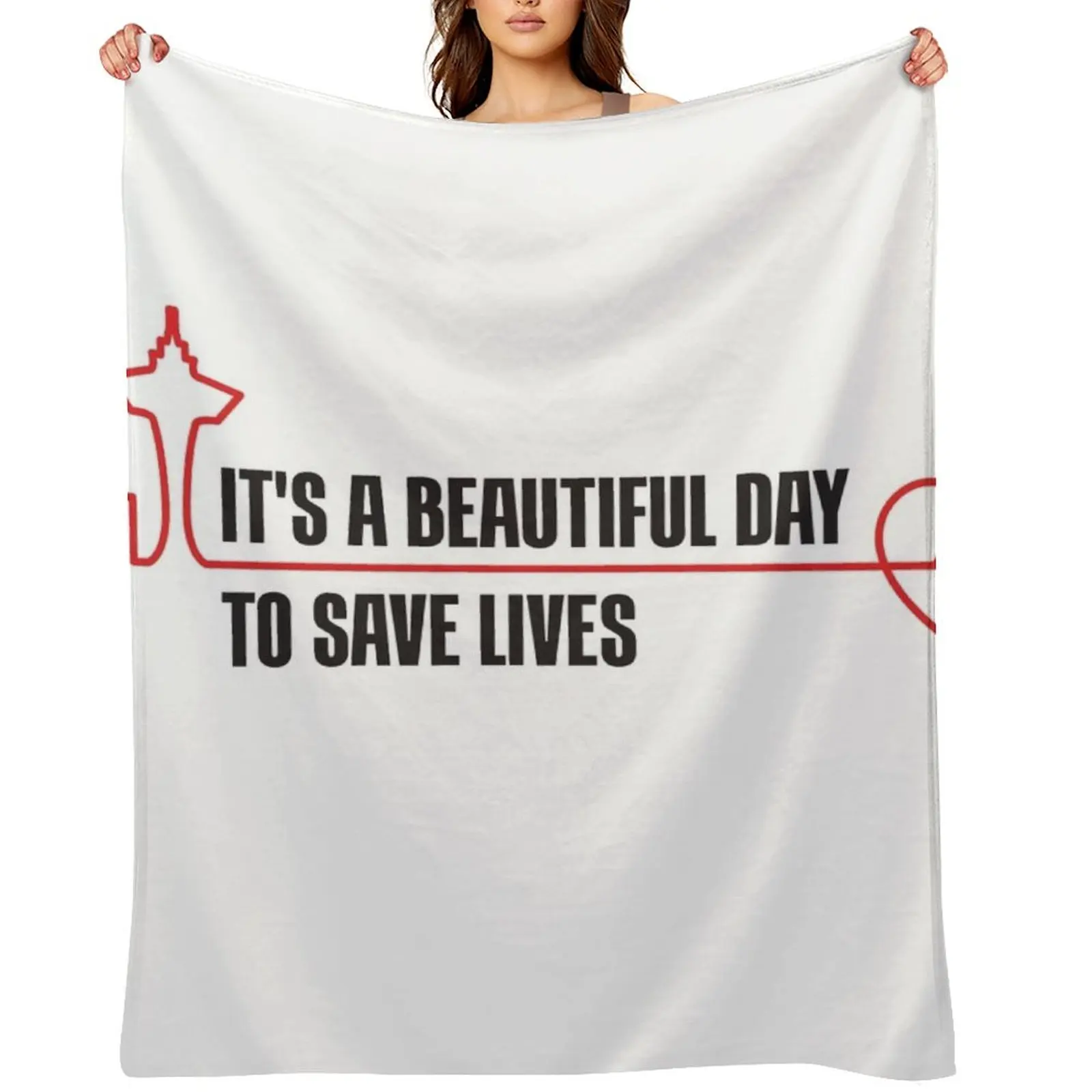 Ita??s a Beautiful Day to Save Lives Throw Blanket Sofa Throw Large Softest Sofas Blankets