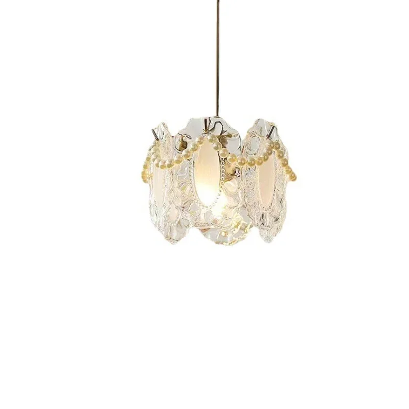 

French retro bedroom bedside chandelier modern simple Nordic creative Internet celebrity light luxury bay window bar chandelier