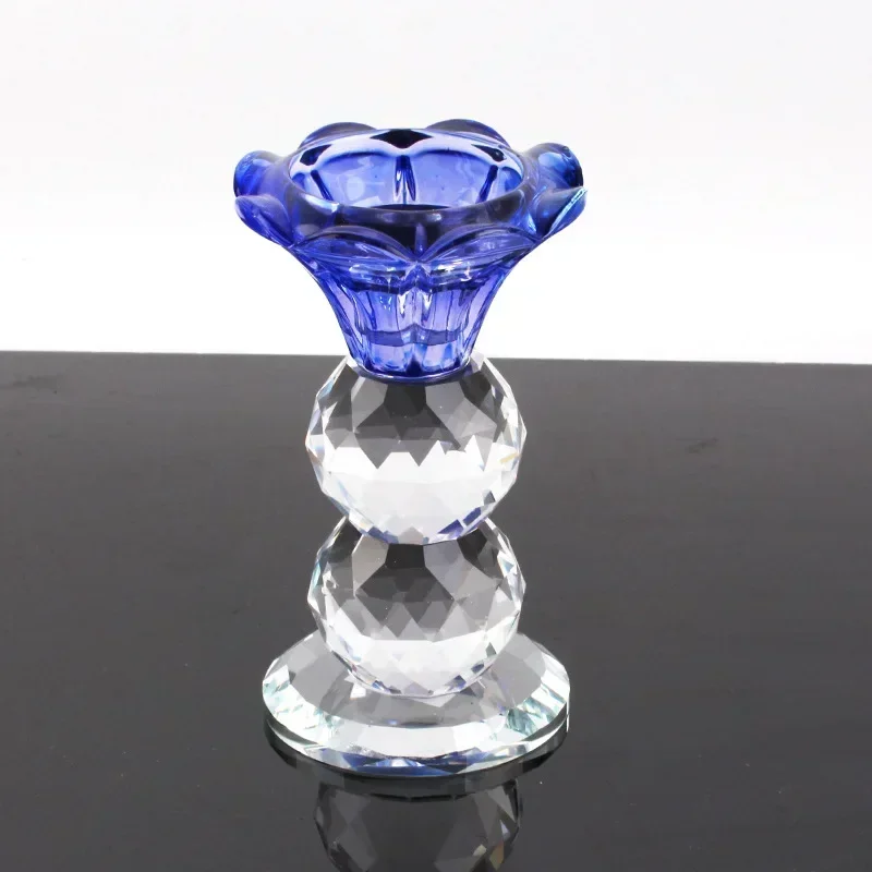 

New Simple and Creative Crystal Candle Holder for Buddha's Ghee Lamp Holder Long Light Candle Holder Desk Decoration