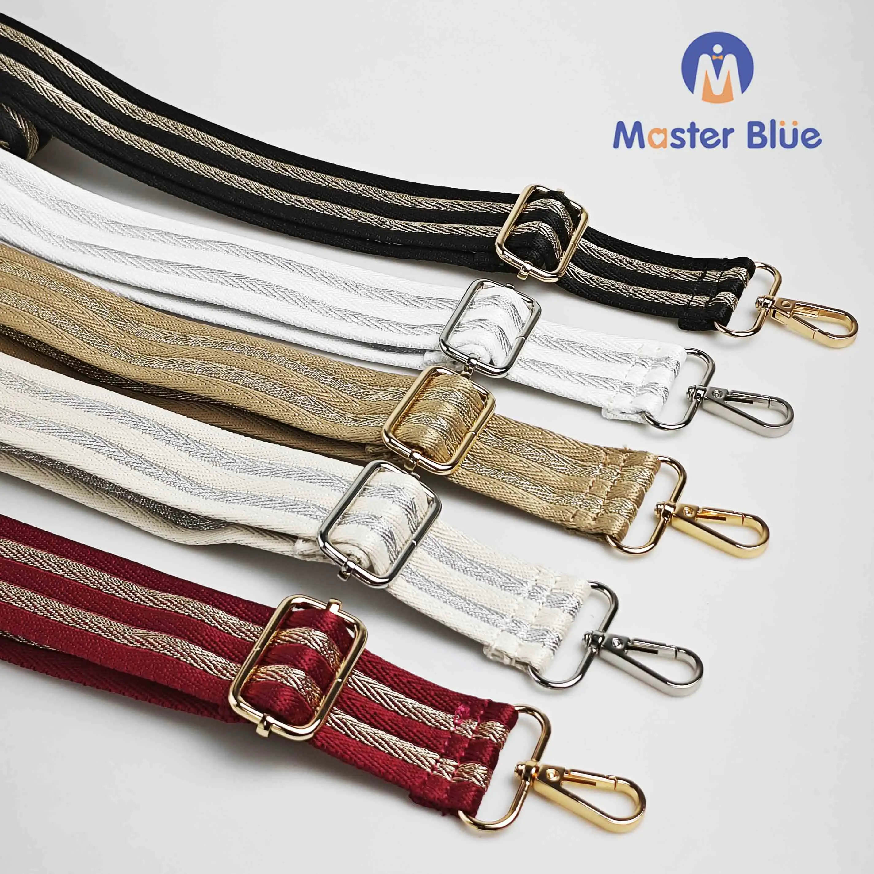 1 Piece 1.50inch Wide Adjustable Handbag Purse Strap Replacement Crossbody Shoulder Strap Lurex Yarn Stripes Jacquarded   Strap