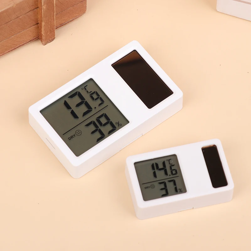 Solar Power Temperature And Humidity Meter Mini Portable Humidity Digital Electronic Temperature Detection Meter
