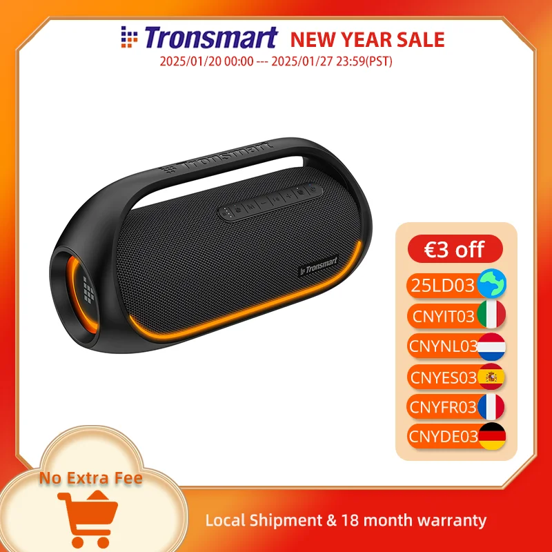 [Neueste Version] trons mart bang 60w lauter Bluetooth-Lautsprecher mit Stereo-Sound, eingebaute