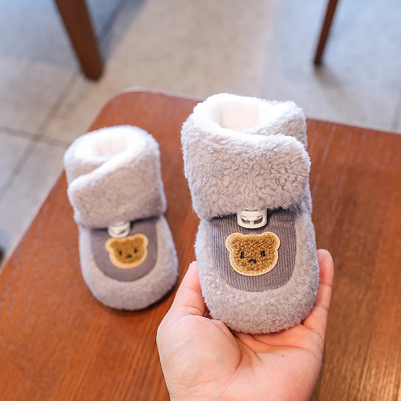 HAIZHIW Fashion Baby autunno inverno Cartoon Boots Baby Girl Boy Winter Warm Shoes Toddler Fuzzy Balls First Walkers Kid Shoes