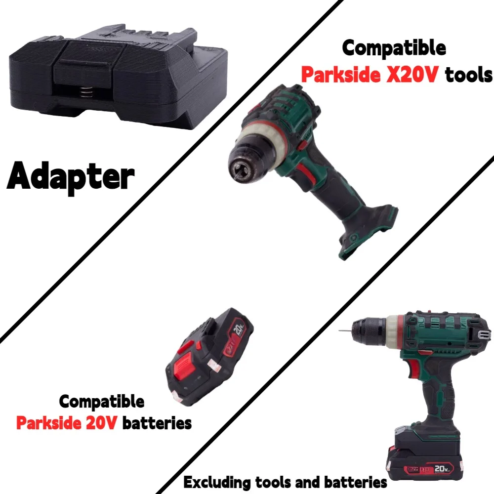 For Parkside 20V Li-ion Battery TO Parkside X20V Cordless Electric Drill Tools Battery Adapter/Converter(Only Adapter)