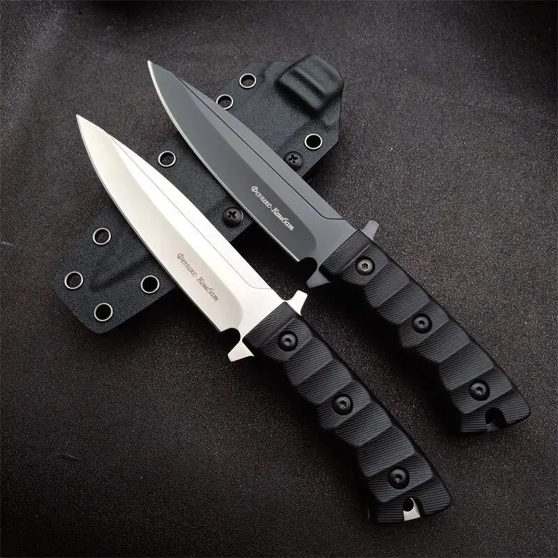 

Tactical Fixed Blade Hunting Knife with DC53 Fixed Blade Kydex Sheath Self Defense Outdoor Survival Tools Men Gift