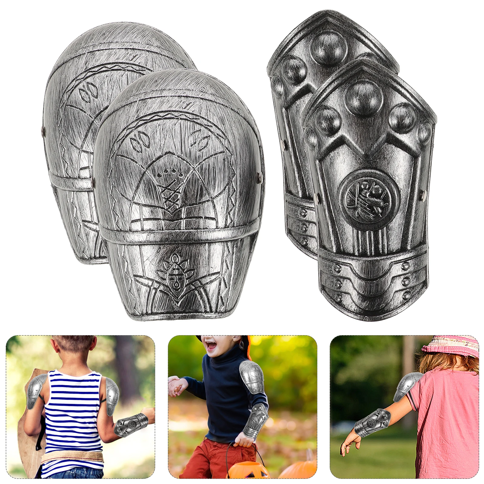 

1 Set Kids Plastic Roman Armour Lightweight Shoulder Guard Costume Party Accessory For Boys Toddlers Small