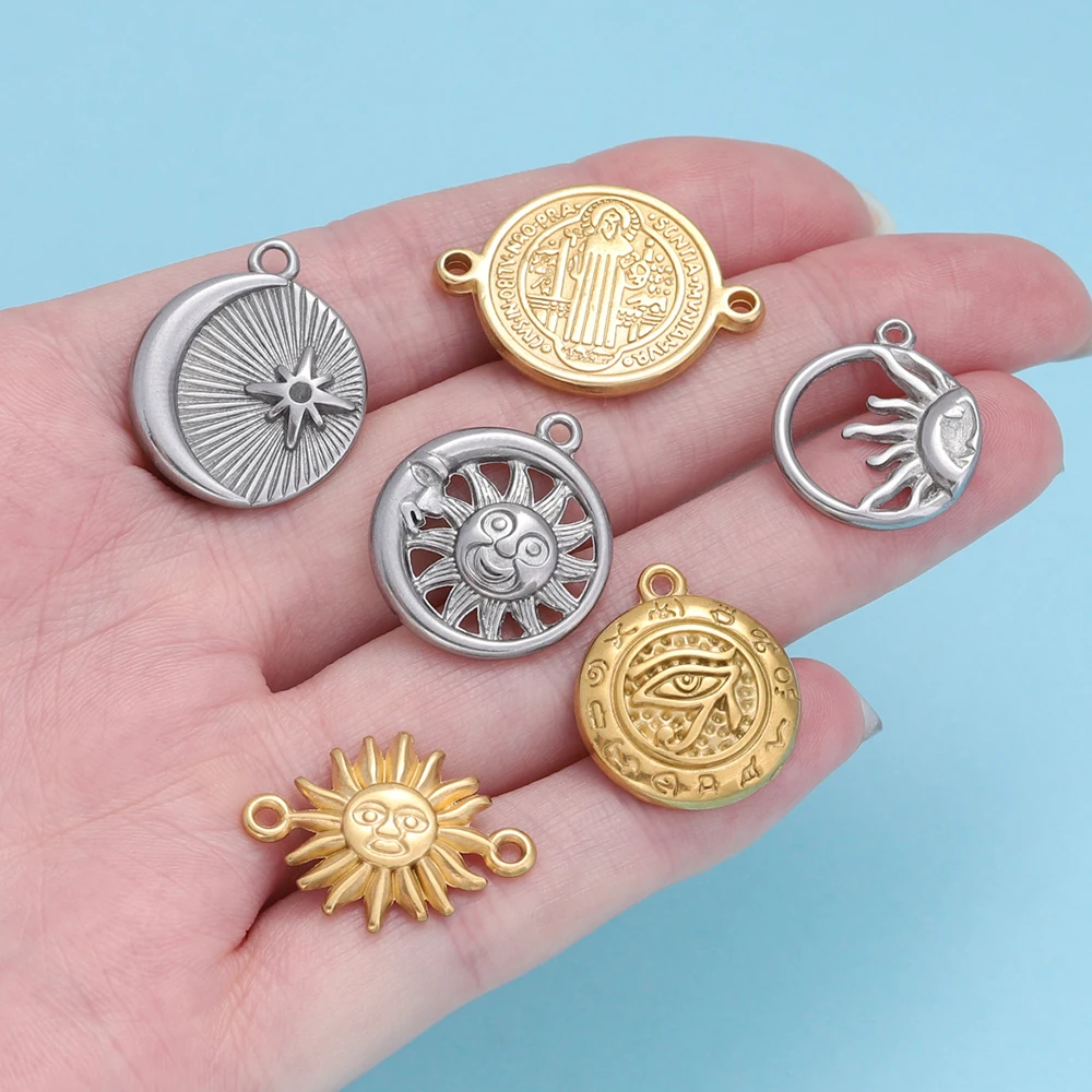 2 Stuk/pak Katholieke Rvs Jezus Christus Bedels Hangers voor DIY Sieraden Maken Ketting Componenten Accessoires