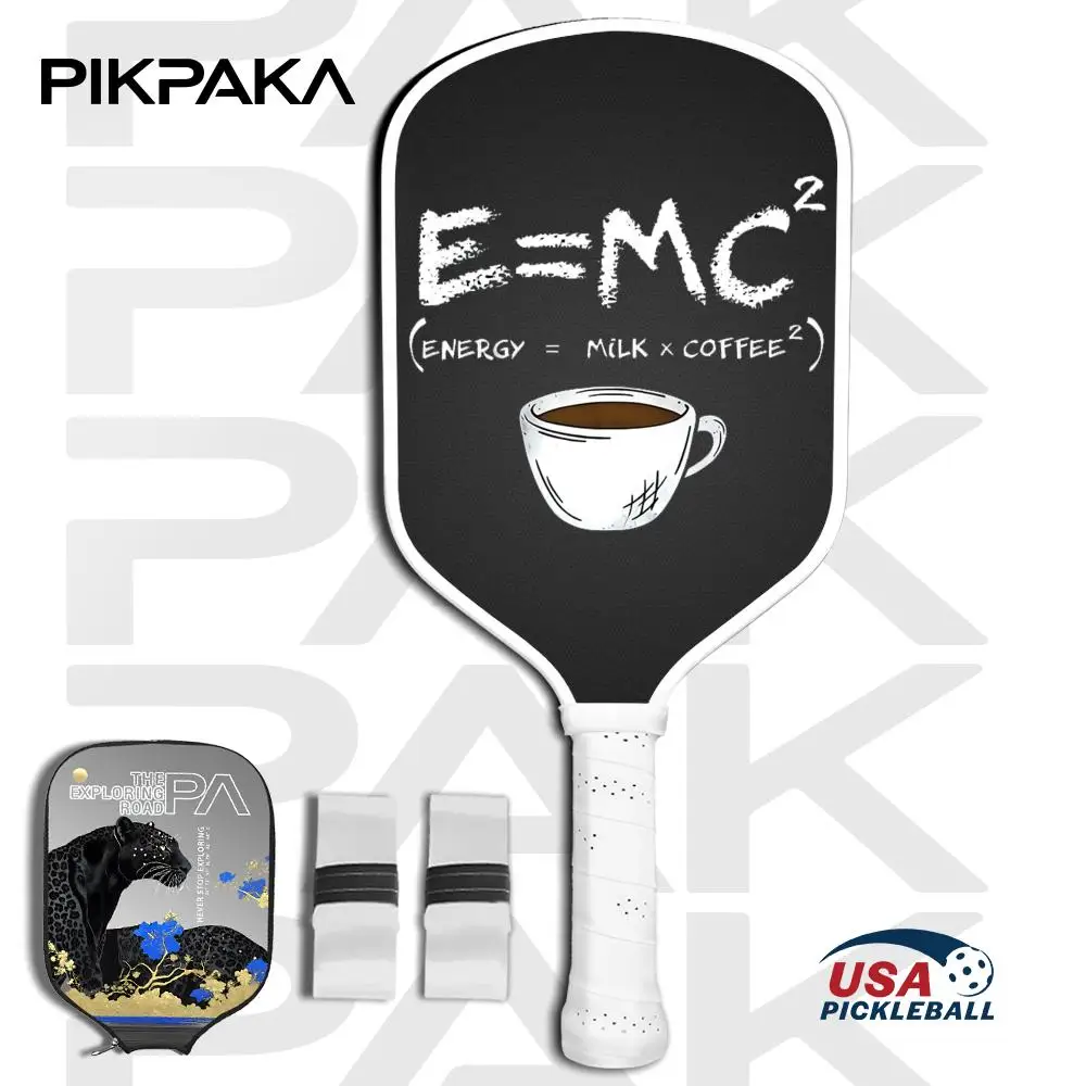 

Набор весла Pickleball, одобренный USAPA T700, цельный корпус из углеродного волокна, термоформованный с сотовым сердечником мощностью 16 мм, молочный кофе