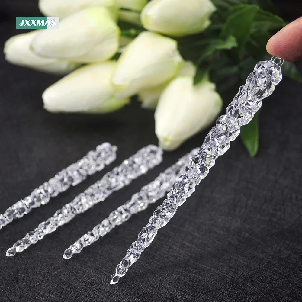 6pcs Christmas Decoration Simulation Ice Xmas Tree Hanging Ornament Artificial Clear Fake Icicle Winter Party Home Decor Navidad