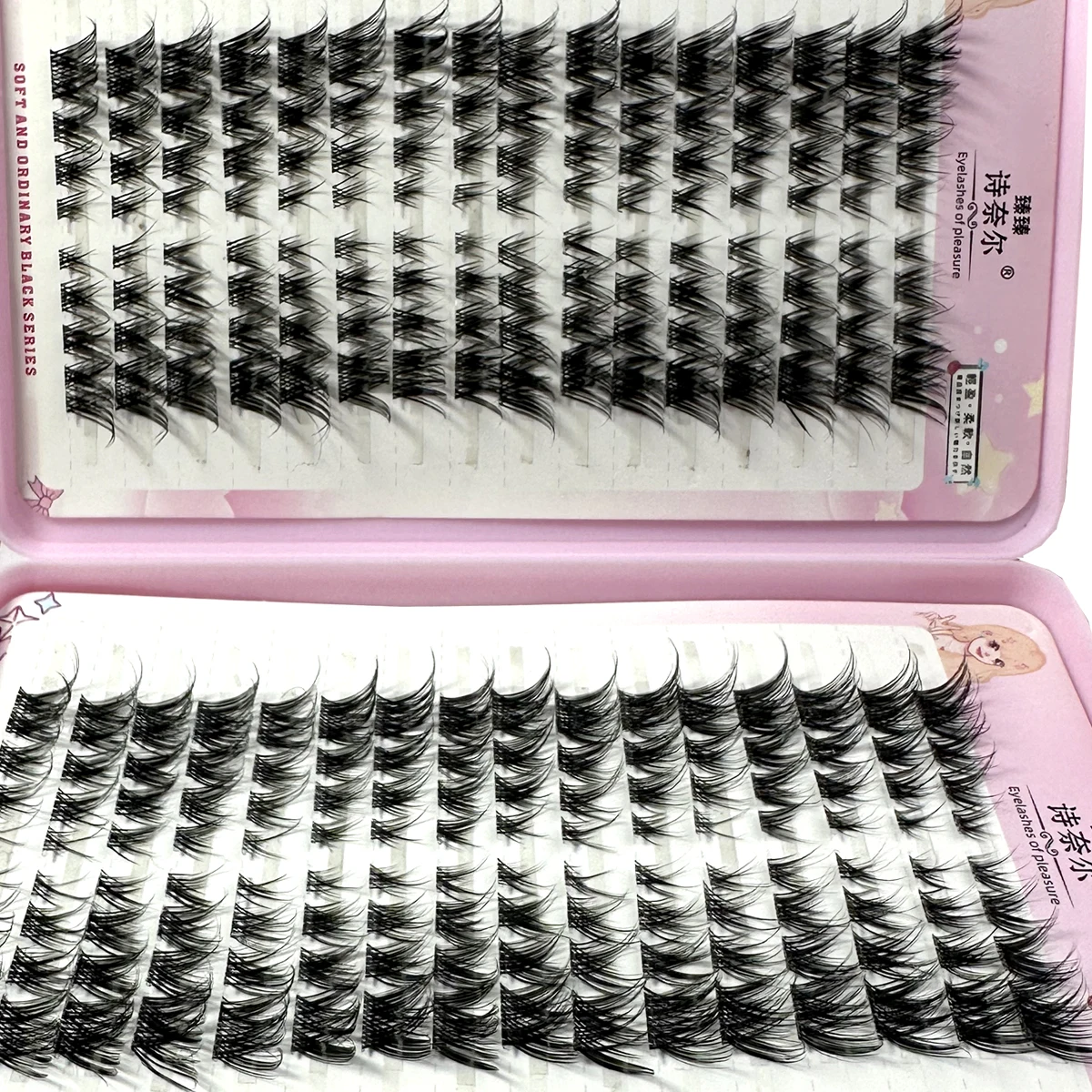 3D DIY Fake Eyelashes 32Rows Slanted Flying Fox Eyelash Natural Makeup Eyelash Set With Eye-Catching Long and Thick Eyelashes