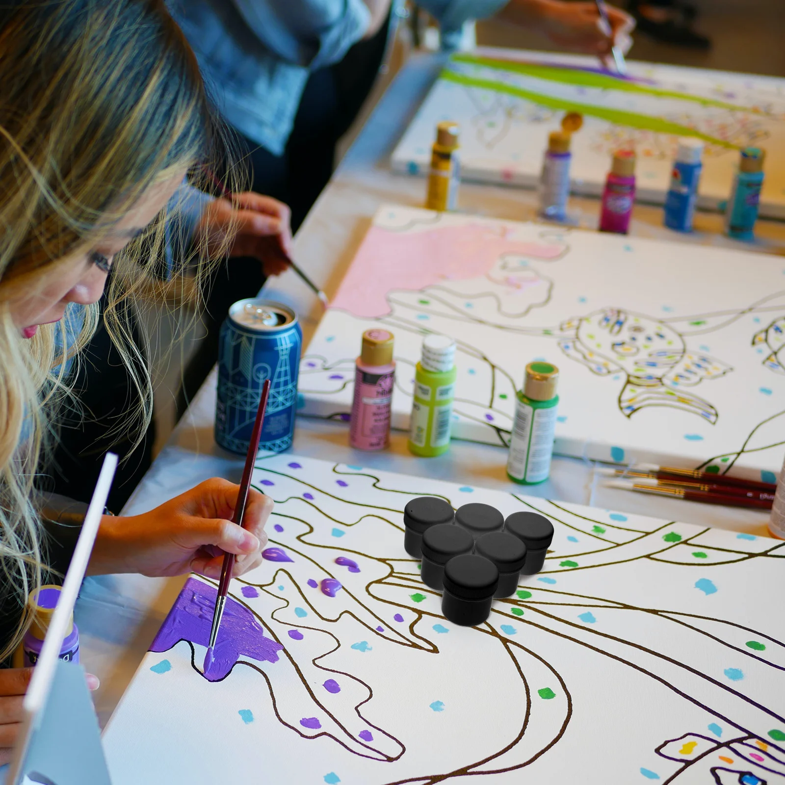 

6Pcs Sealable Plastic Containers 30Ml for Paint Ink Solder Paste Storage Reusable Airtight Leakproof Portable Multi-Functional