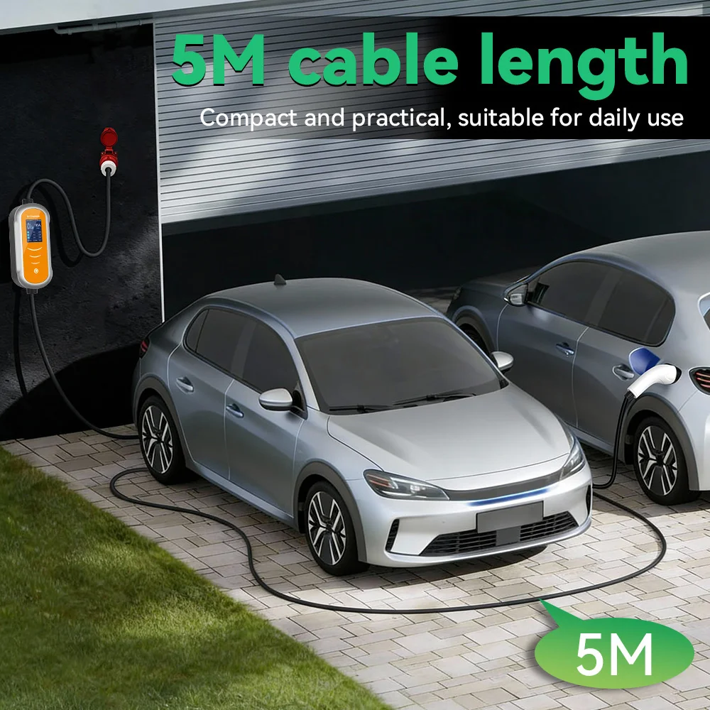IPENGEN Typ2 11KW EV-Ladegerät Tragbar 5M Kabel 16A 3-Phasen IEC 62196-2 EVSE Ladebox mit Verzögerungsoption und APP-Steuerung – Detail 7