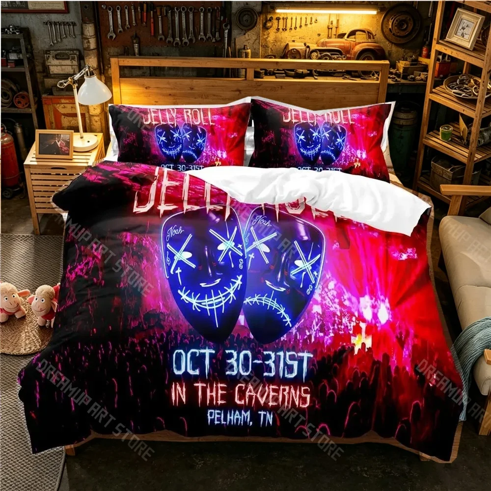 3D Printed Jelly Roll Rapper Bedding Set for Boys Girls Duvet Cover And Pillowcase Twin Queen King Full Single Double Sizes