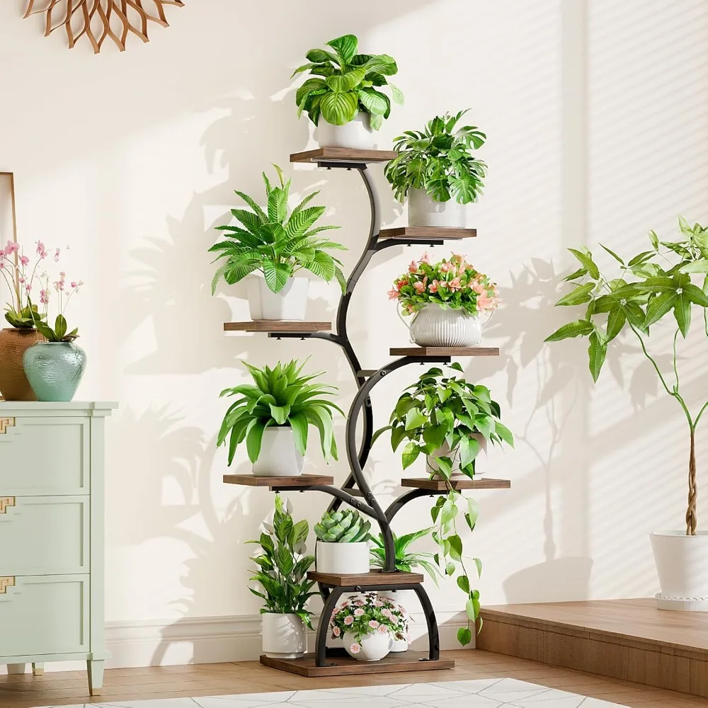 

Customizable Plant Stand Indoor with Grow Light - 8 Tiered Plant Shelf Indoor, 49" Tall Plant Shelf with Lights for Indoor