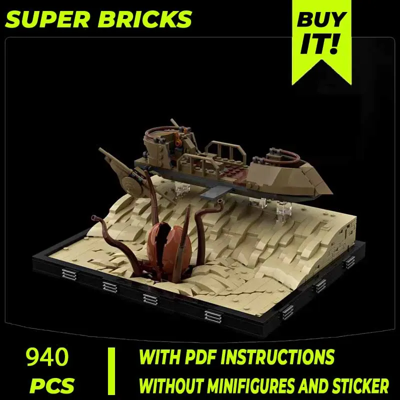 Popular Star Movie Model Moc Building Blocks Desert Skiff Diorama Technology Brick DIY Assembly Construction Toy Gifts