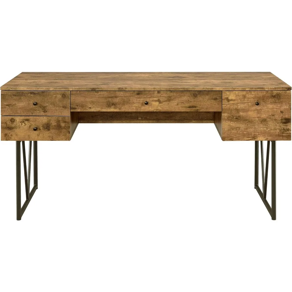 Coaster Home Furnishings Analiese Rustic 63-Inch 4-Drawer Home Office Computer Writing Desk Study Table with Storage Engineered