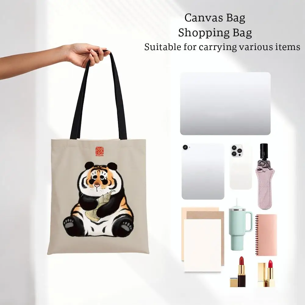meme character I-I'M Not A Fat Tigers Storage Bags Printed Series Shoulder Bag Portable Daily Lightweight Tote Bag