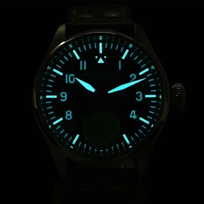 Hruodland Turbine Custom Pilot Watch For Men ST3620 Movement Mechanical BGW-9 Luminous Sapphire crystal frosted dial