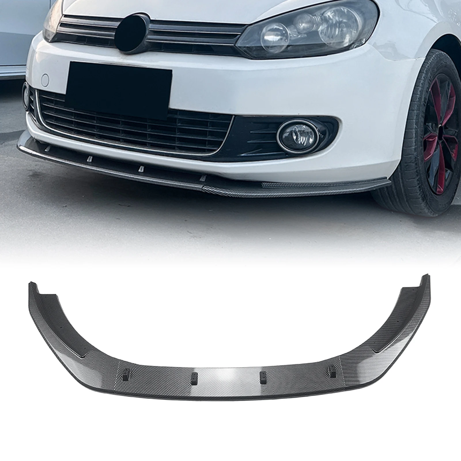 

Передний бампер, спойлер, губа из углеродного волокна/глянцевый черный нижний сплиттер для Volkswagen VW Golf MK6, стандартная модель 2008-2012