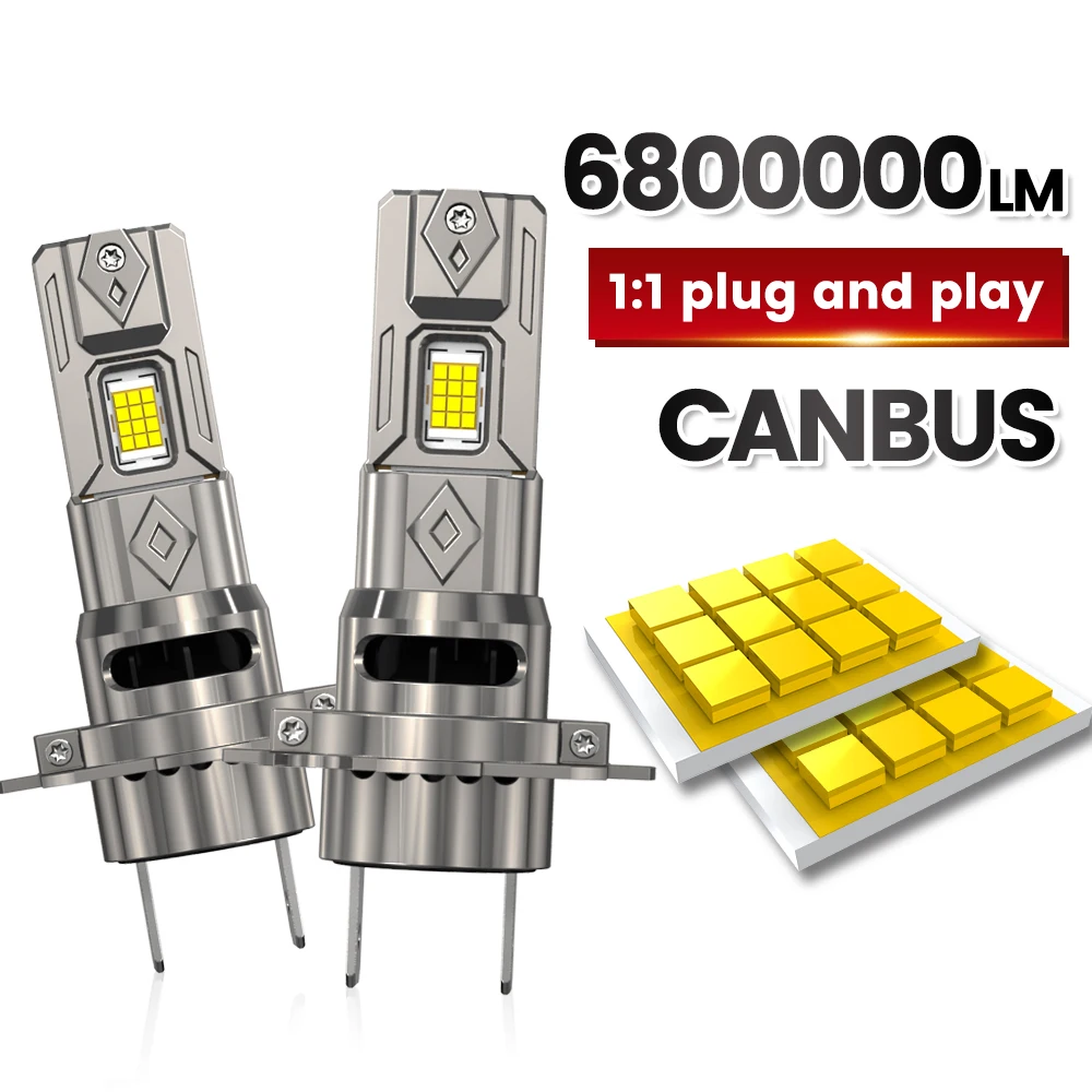

H7 Led Lights 6800000LM CANBUS 1:1 Wireless Mini LED Headlight For Car 9980 CSP Chip Turbo Auto Fog Bulbs With Fan Plug&Play 12V