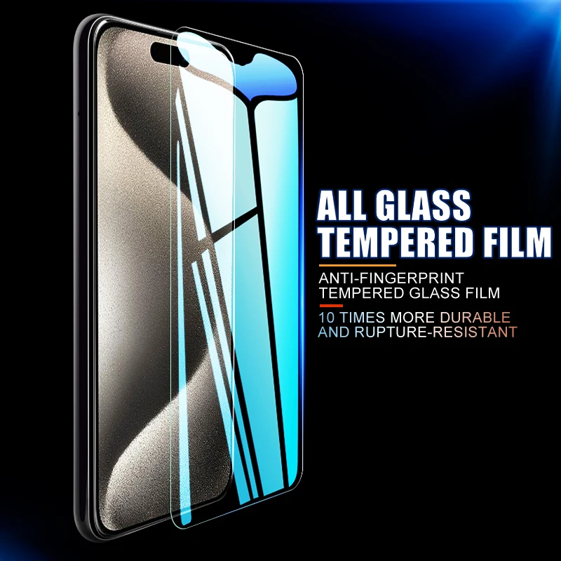 100D Tempered Glass For Apple iPhone 13 14 15 16 Pro Max Screen Protector For iPhone 13 mini Full Cover Transparent Glass Film