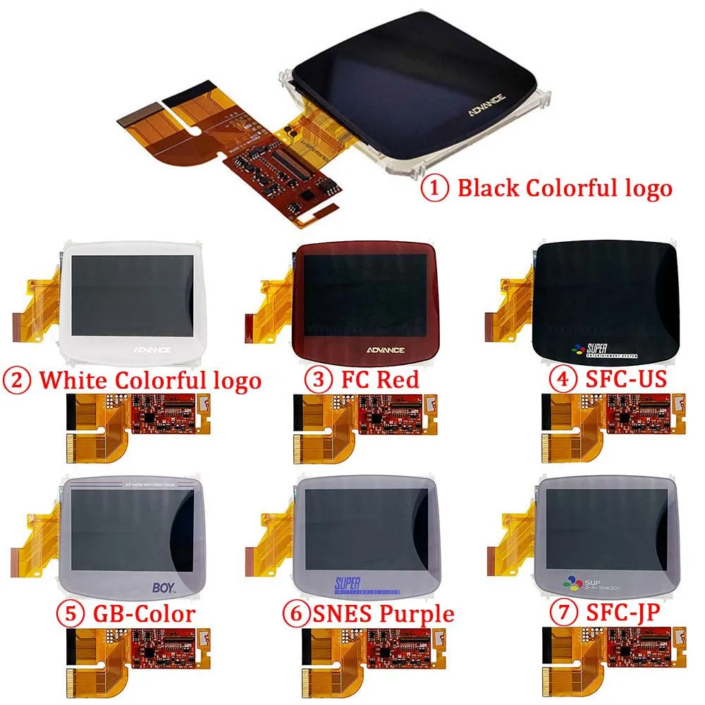 Pre-Laminated 15Levels Brightness Adjustment LCD Screen Replacement Mod with Dedicated Shell for Game Boy Advance GBA Games