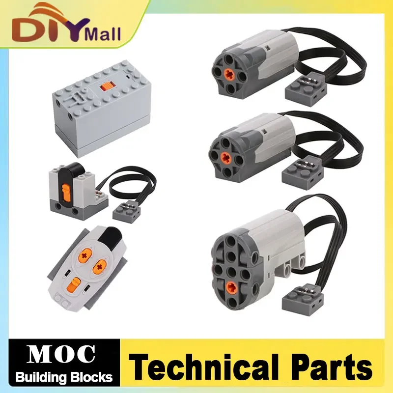 

6pcs Power Functions Set - 8883 M Motor 8882 XL Motor 8881 Battery Box IR Remote for Legoeds MOC Robot & Car DIY