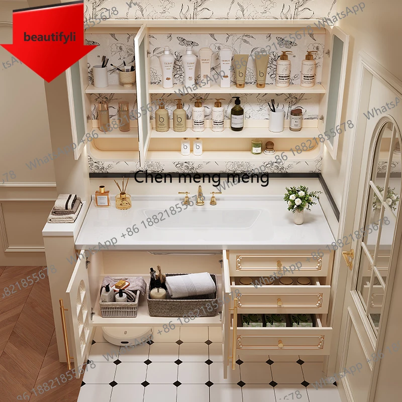 a50 Wall Modern Design Bathroom Cabinet Drawer Base Vanity girr Bathroom Cabinet Mirror Storage Sink Meuble Salle De Bain Furnit