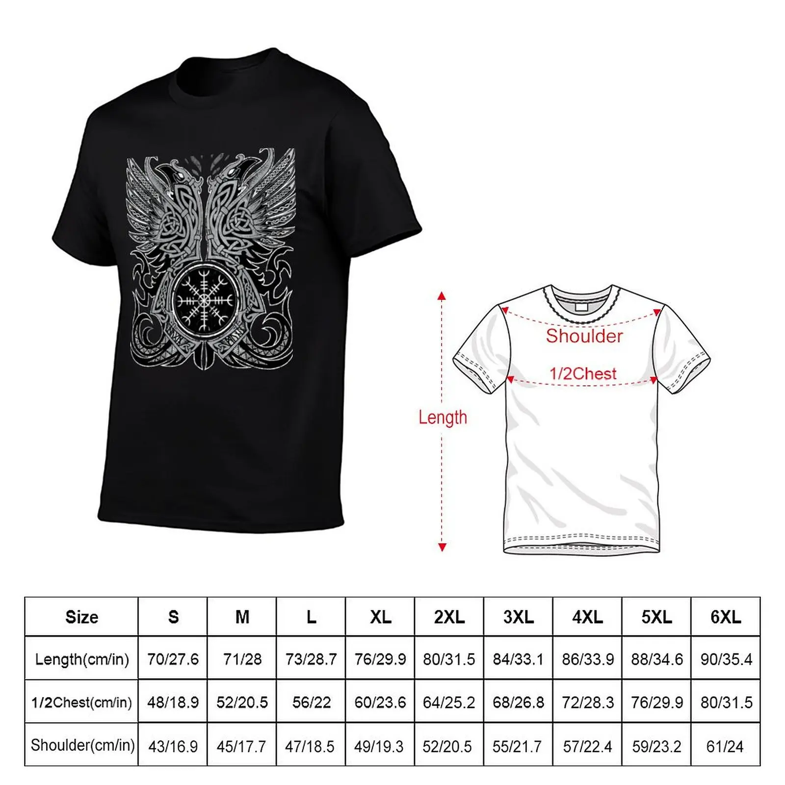 Huginn & Muninn, Odin's Ravens T-Shirt aesthetic clothes oversize t-shirts man summer clothes vintage shirts men graphic