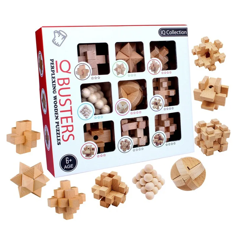 Puzzle 3D zabawka Lu Ban Kong Ming Lock gra społeczna dla dorosłych łamigłówka poprawiająca pamięć zabawki edukacyjne dla dzieci