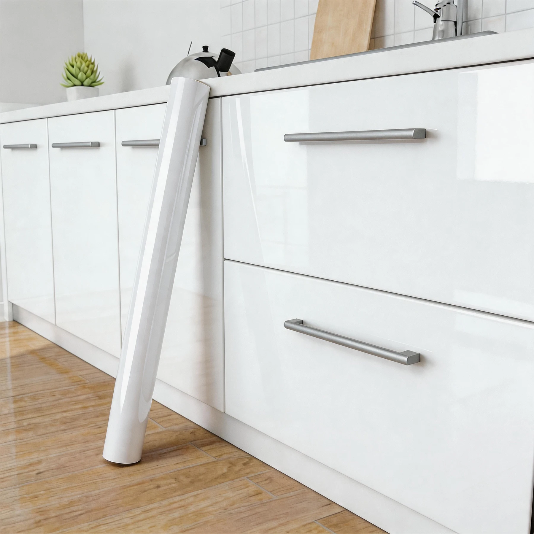 Pearl White PVC Peel Stick Waterproof Self Adhesive Decor Film Kitchen Cabinet Wardrobe Desk DIY Furniture Renovation Sticker