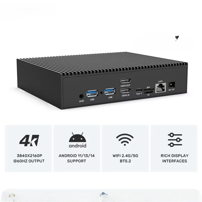 4K 16 4GB Memory Android Wireless LCD Digital Signage AI Player USB Media Player Box CE/FCC Certification Advertising Display