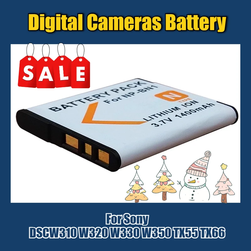 Bateria de lítio para câmeras digitais 3.7V 1400mAh para Sony DSCW310 W320 W330 W350 TX55 TX66