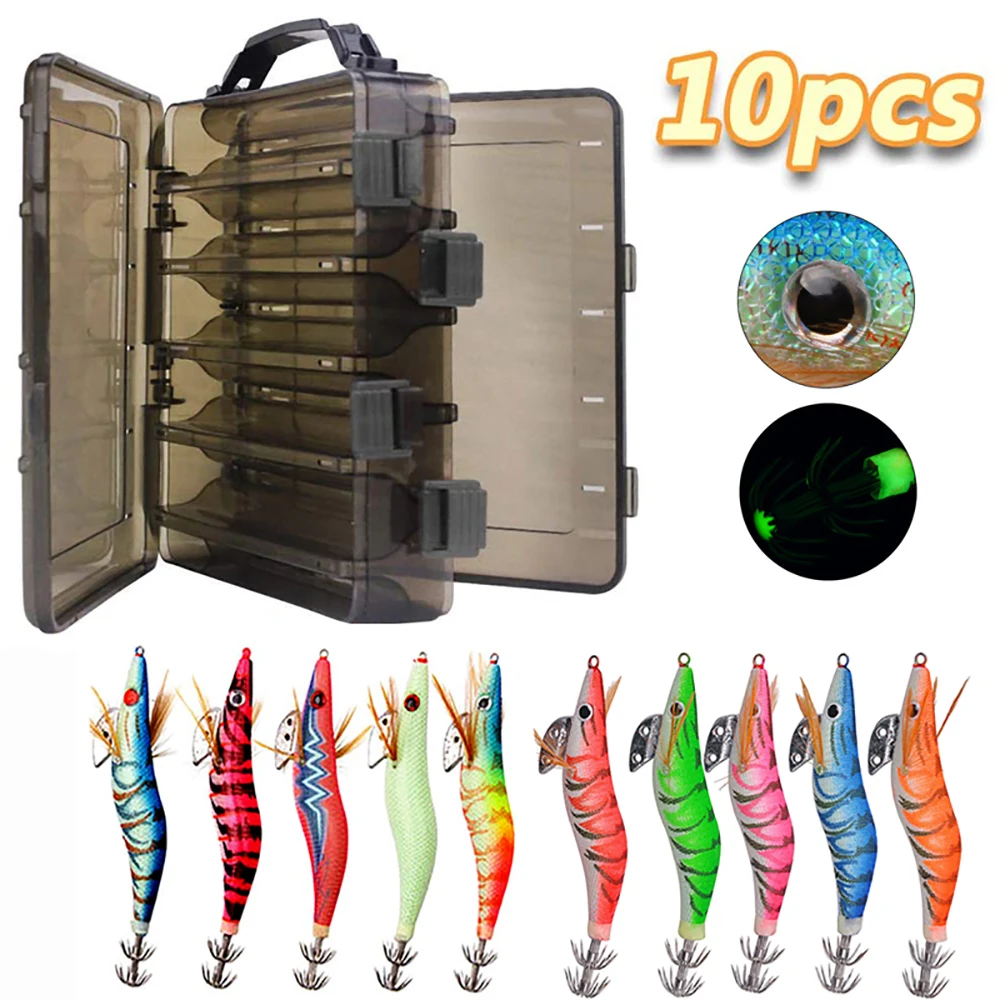 10 sztuk przynęta na kalmary haczyki wędkarskie grzechotka krewetka przynęta na kalmary wędkarstwo ośmiornica przynęta 12g 15g 21g mątwa sztuczna przynęta na kalmary