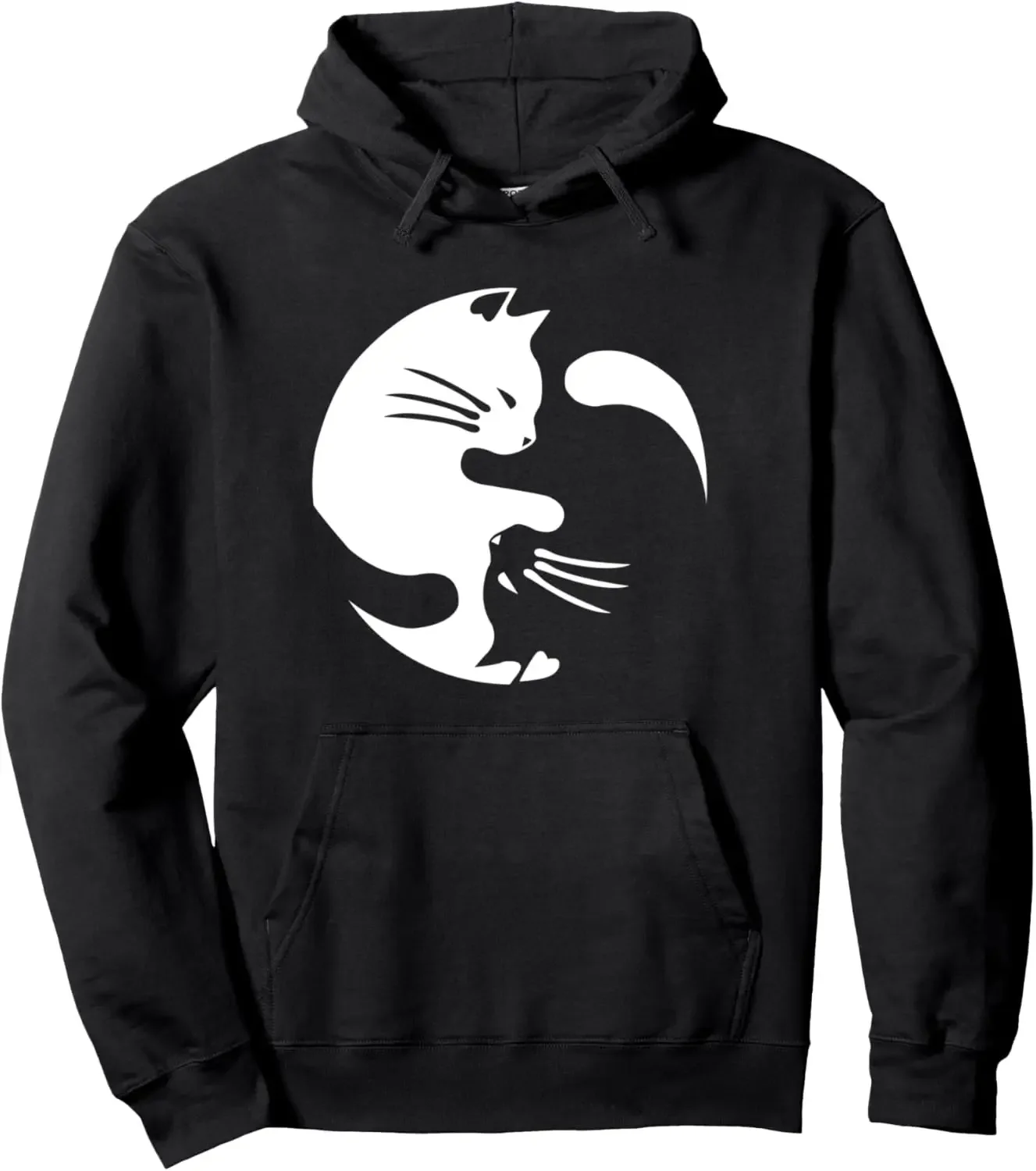 Cat Yin Yang Peace Loving Interconnected T-Shirt Gift Idea Pullover Hoodie Unisex Autumn Streetwear Tops Kawaii Clothes Tops