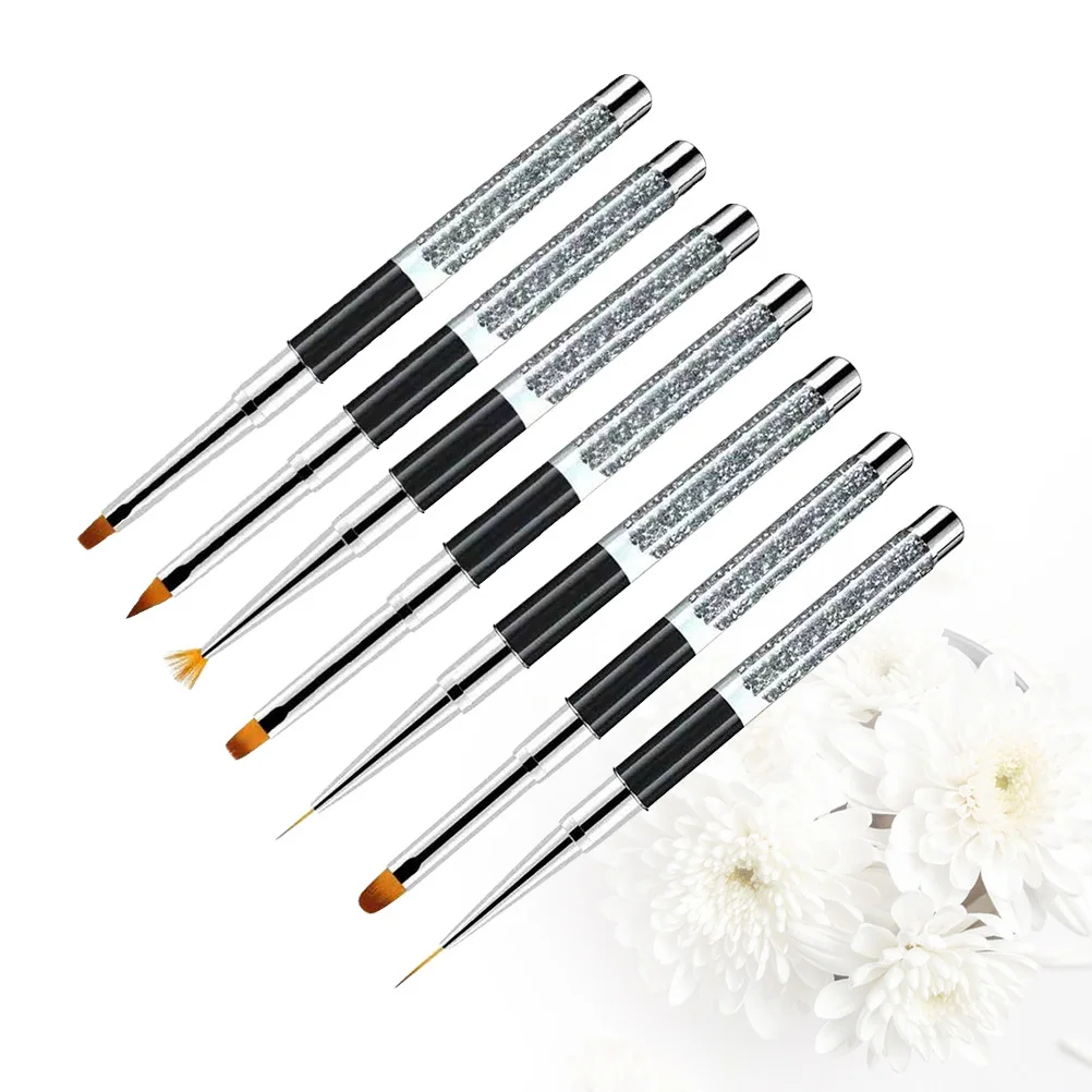 7 قطعة مقبض الحفر مسمار الفن مجموعة فرشاة قلم مادة متينة وظائف مختلفة غرامة مسمار الفن العمل المهنية المنزل استخدام هدية