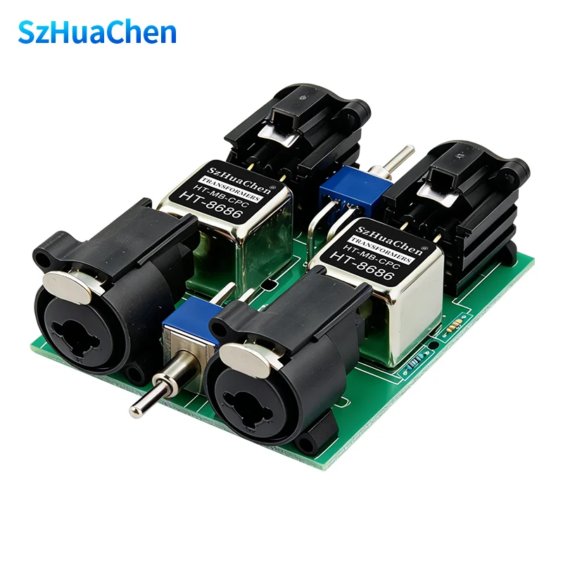 Balanced Hum Noise Eliminator 2-Channel Passive Audio Isolator Module XLR 6.35mm with Ground Lift for Studio Live Sound DJ Mixer