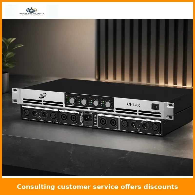 Professional 4 Channel Pure Post Stage Power Amplifier High Power Digital Amp for KTV Home Stage Meeting Audio System