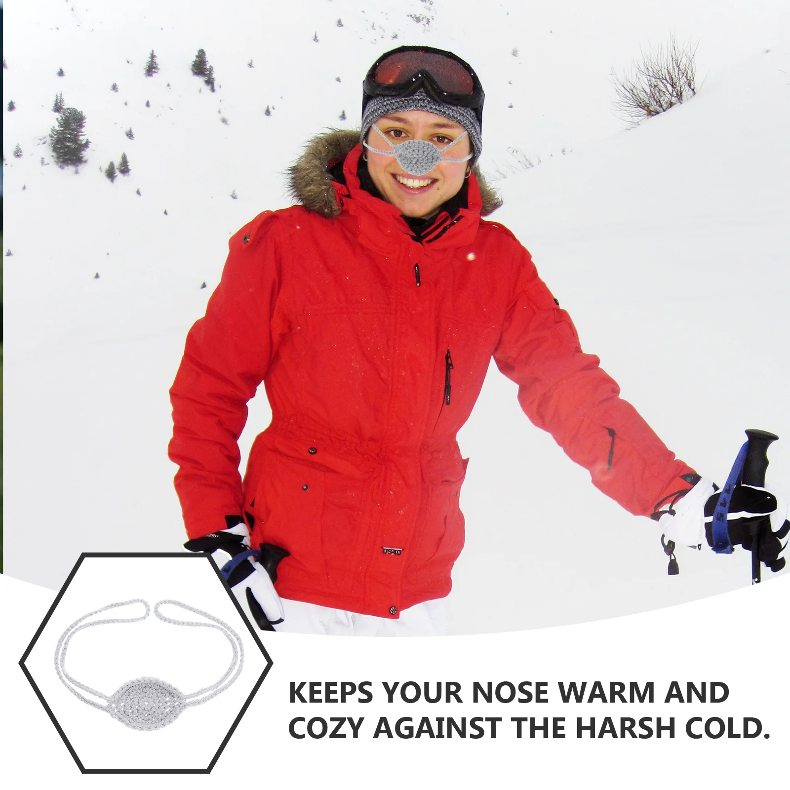 شتاء دافئ للأنف منسوج ناعم للطقس البارد للاستخدام الخارجي والتزلج على الجليد وحماية ضد الرياح للجنسين