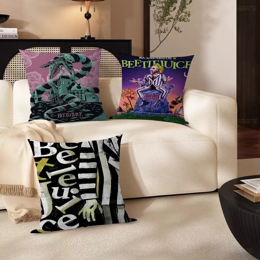 

Movie B-Beetlejuice Horror Cushion Cover Pillowcase Upholstery Sofa Throw Pillow Home Decor Pillowcas