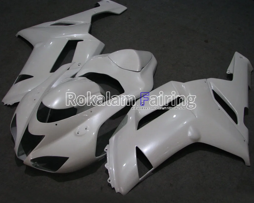 For Kawasaki Fairing Pearl White Ninja ZX-6R 07 08 ZX 6R 636 ZX636 2007 2008 ZX6R Cowling Body Kit (Injection molding)