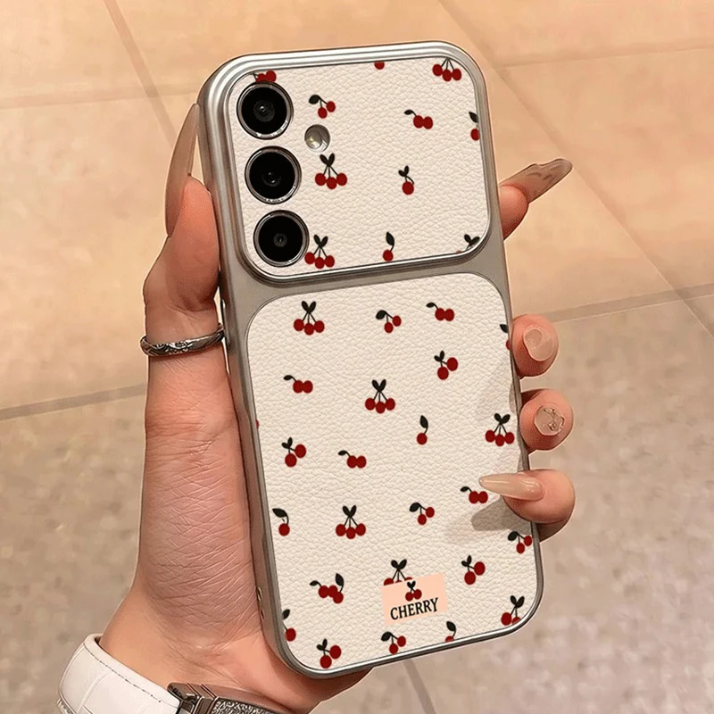 Cherry Pattern Phone Case for Samsung Galaxy A17 A37 A57 A56 A55 A54 A53 A26 A25 A36 S26 Ultra S25 Plus S24 FE S23 S22 S21 Cover