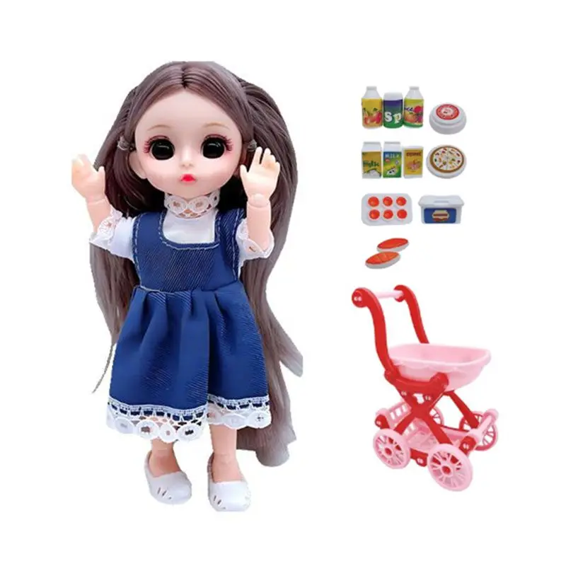 Juguetes para niñas BJD de 6 pulgadas, Mini carrito de compras de leche para alimentos, globo de motocicleta, envío rápido, regalo de cumpleaños y Navidad para niños