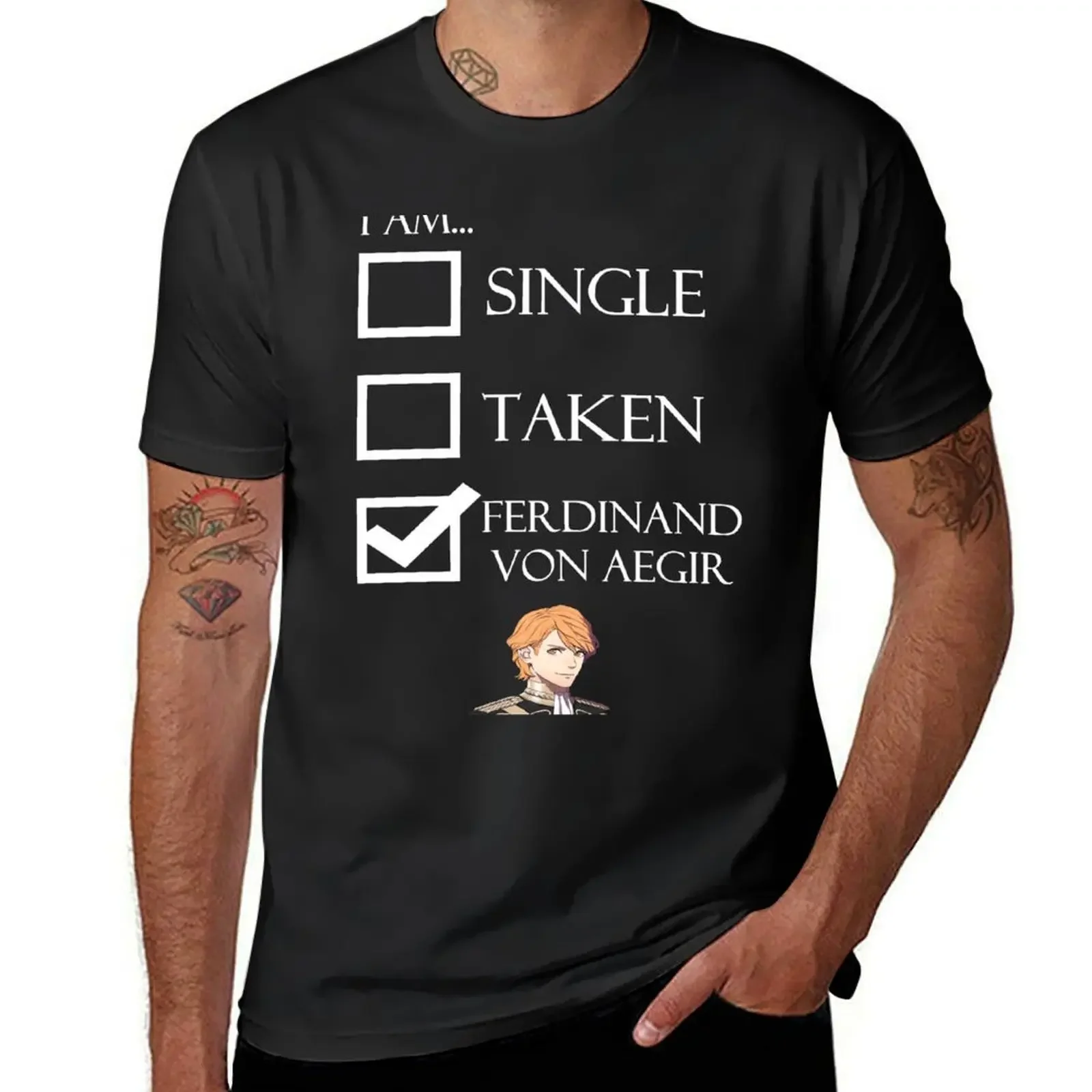 I Am Ferdinand Von Aegir-Camiseta de talla grande para hombre, camisa divertida con emblema de fuego, tres casas