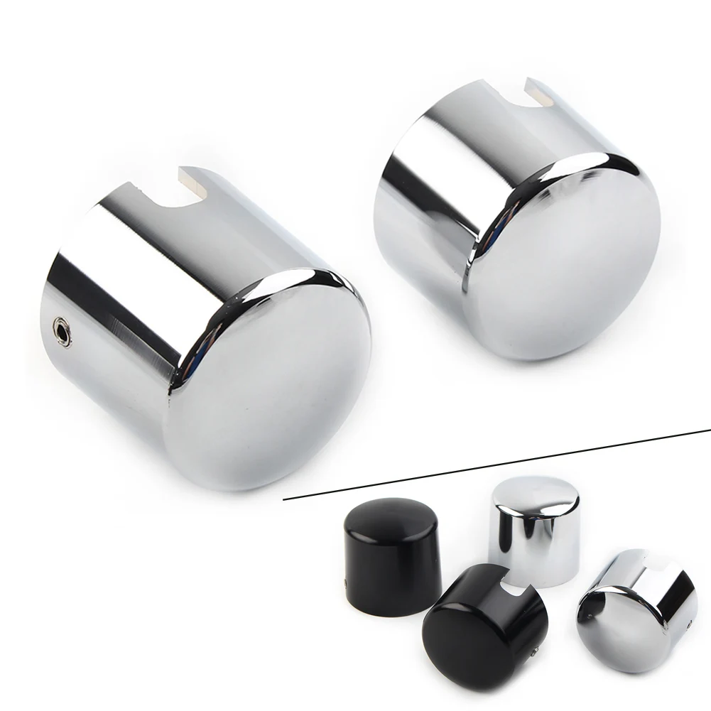 Gloss Black/Chrome Motorbike Alloy Axle Cap Nut Cover For Harley Softail Fat Boy FXSTD 2000 2001 2002 2003 2004 2005 2006 2007