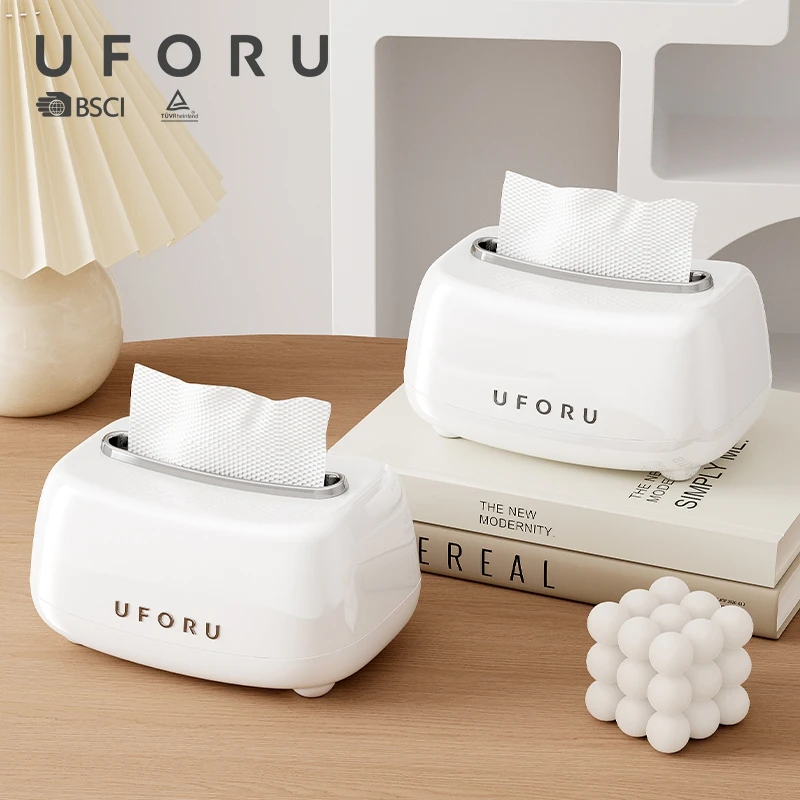UFORU Toaster Shape Tissue Box Modern Decorative Desktop Tissue Holder for Living Room Bedroom Bathroom Countertop