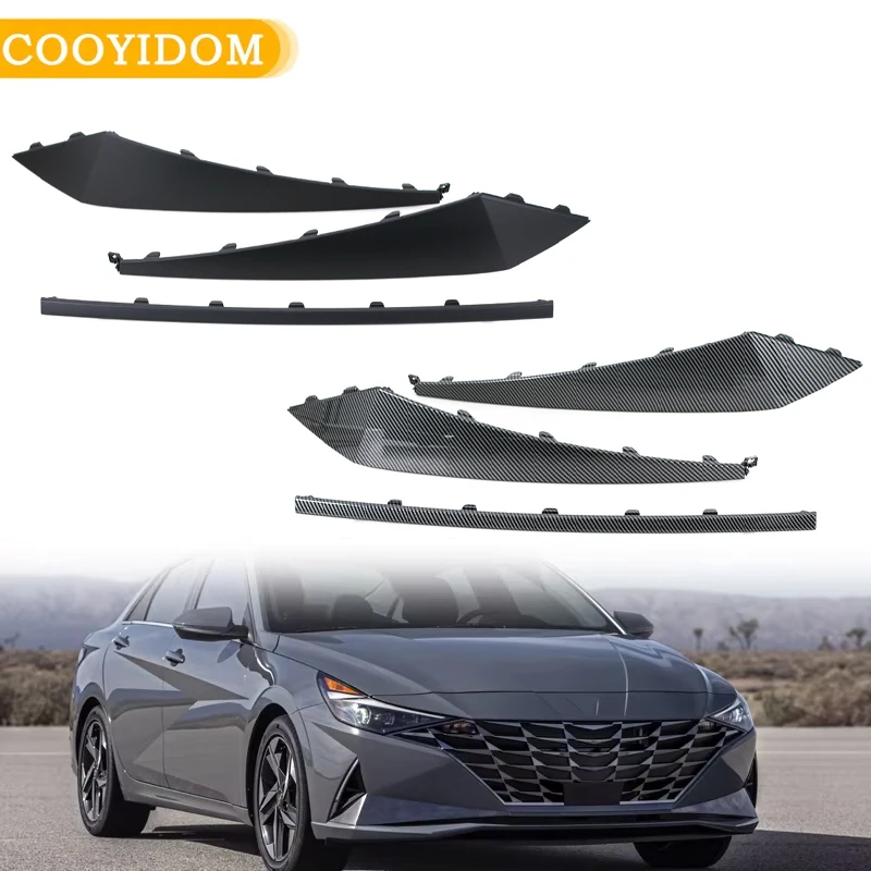 

Front Decorative Strips For Hyundai Elantra 2021 2022 Auto Front Bottom Bumper Black Garnish Exterior Decoration Parts